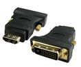 Adapter, PVC, DVI-D 24+1-stifts kontakt - HDMI-sockel